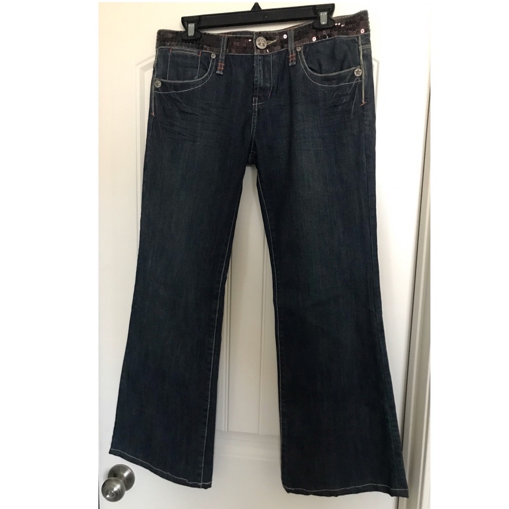 BCBGirls Sequined Bellbottom Jeans
